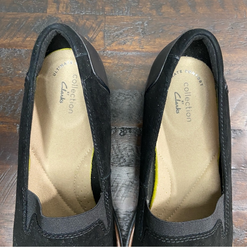 Clarks Women's Collection Sharon Dolly Shoes Black Suede Size 8.5 - Picture 6 of 9